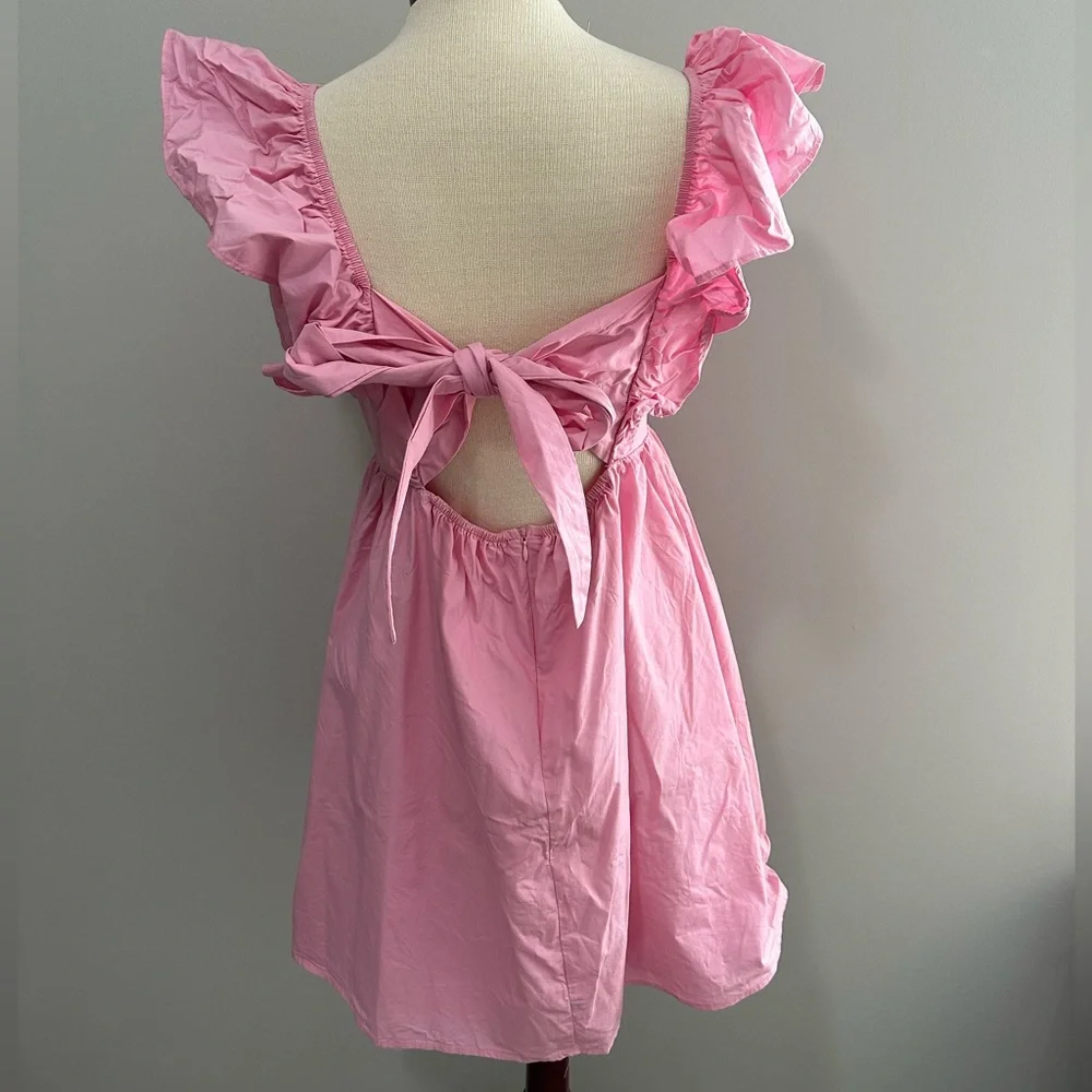Pink Ruffle Sleeve Dress - Picture 7 of 7